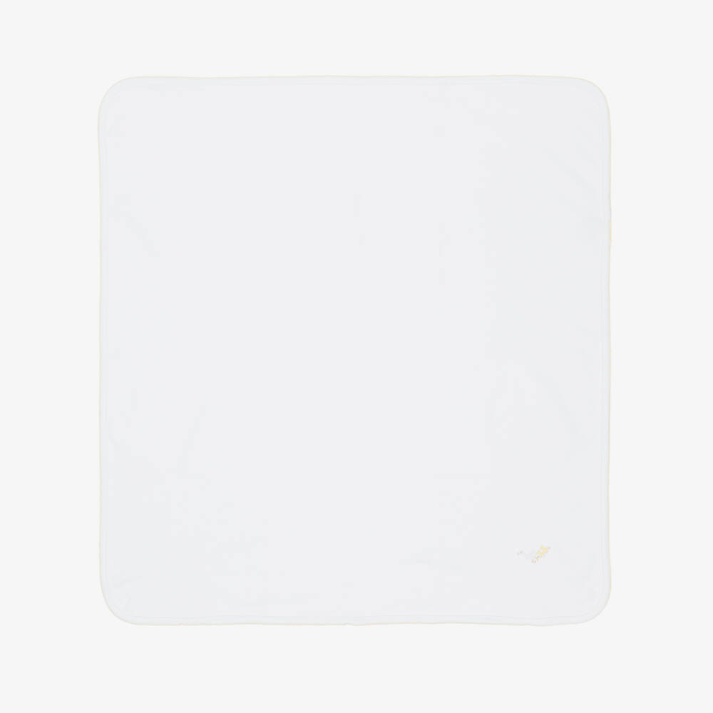 Kissy Kissy-White Pima Cotton Baby Duckling Blanket (73cm) | Childrensalon Outlet