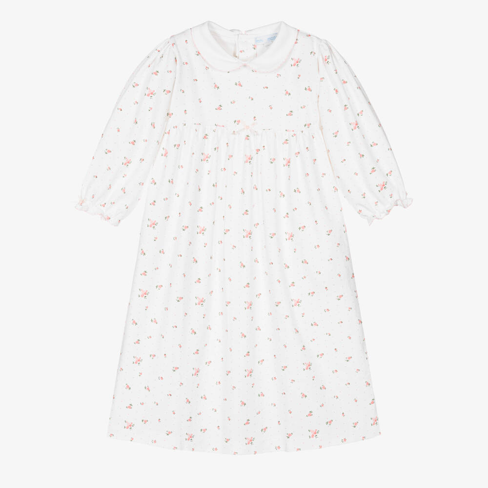 Mini-la-Mode-White Pima Cotton Nightdress | Childrensalon Outlet