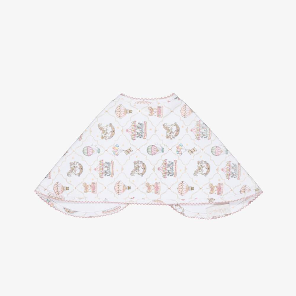 My Little Pie-White & Pink Supima Cotton Coquette Burping Cloth | Childrensalon Outlet