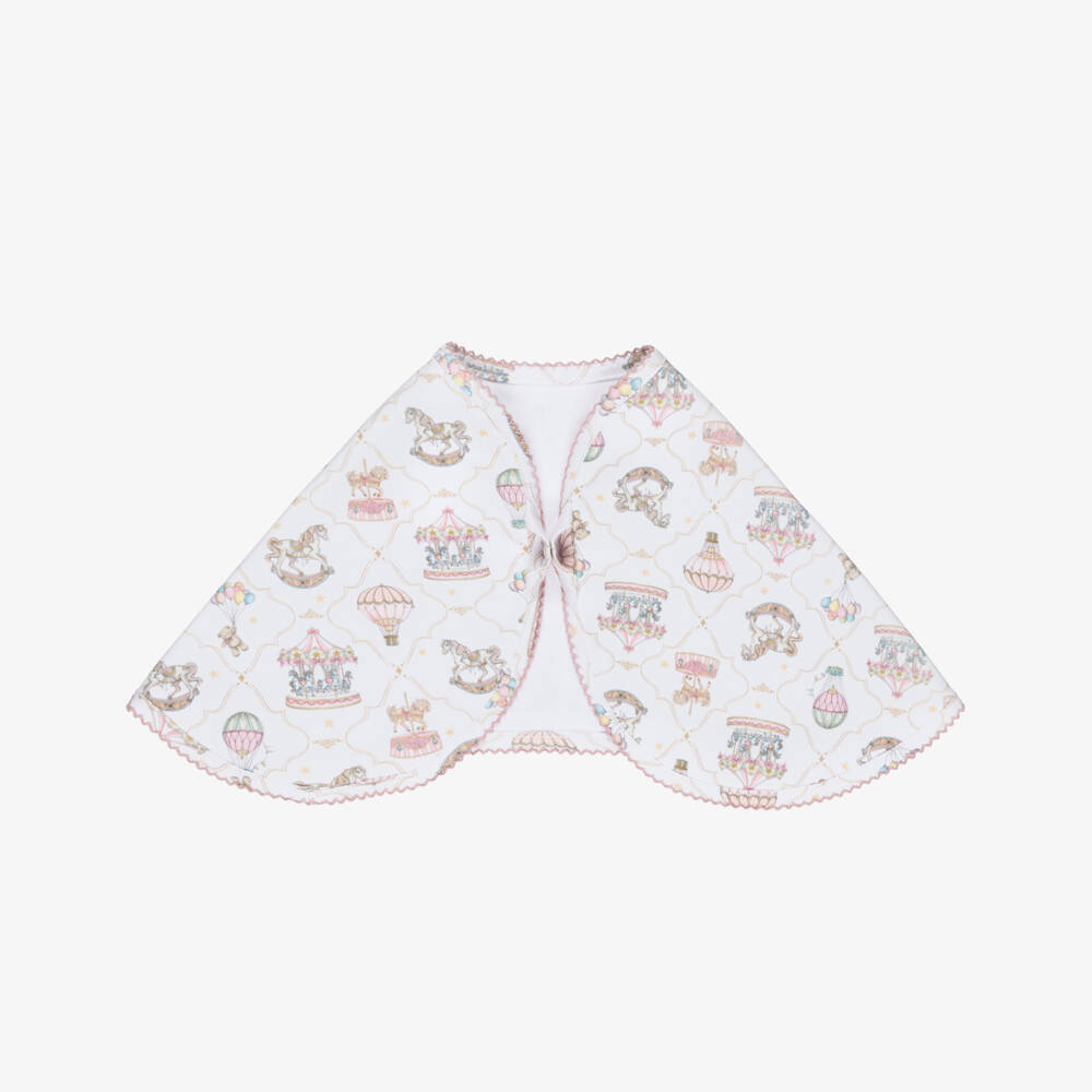 My Little Pie-White & Pink Supima Cotton Coquette Burping Cloth | Childrensalon Outlet