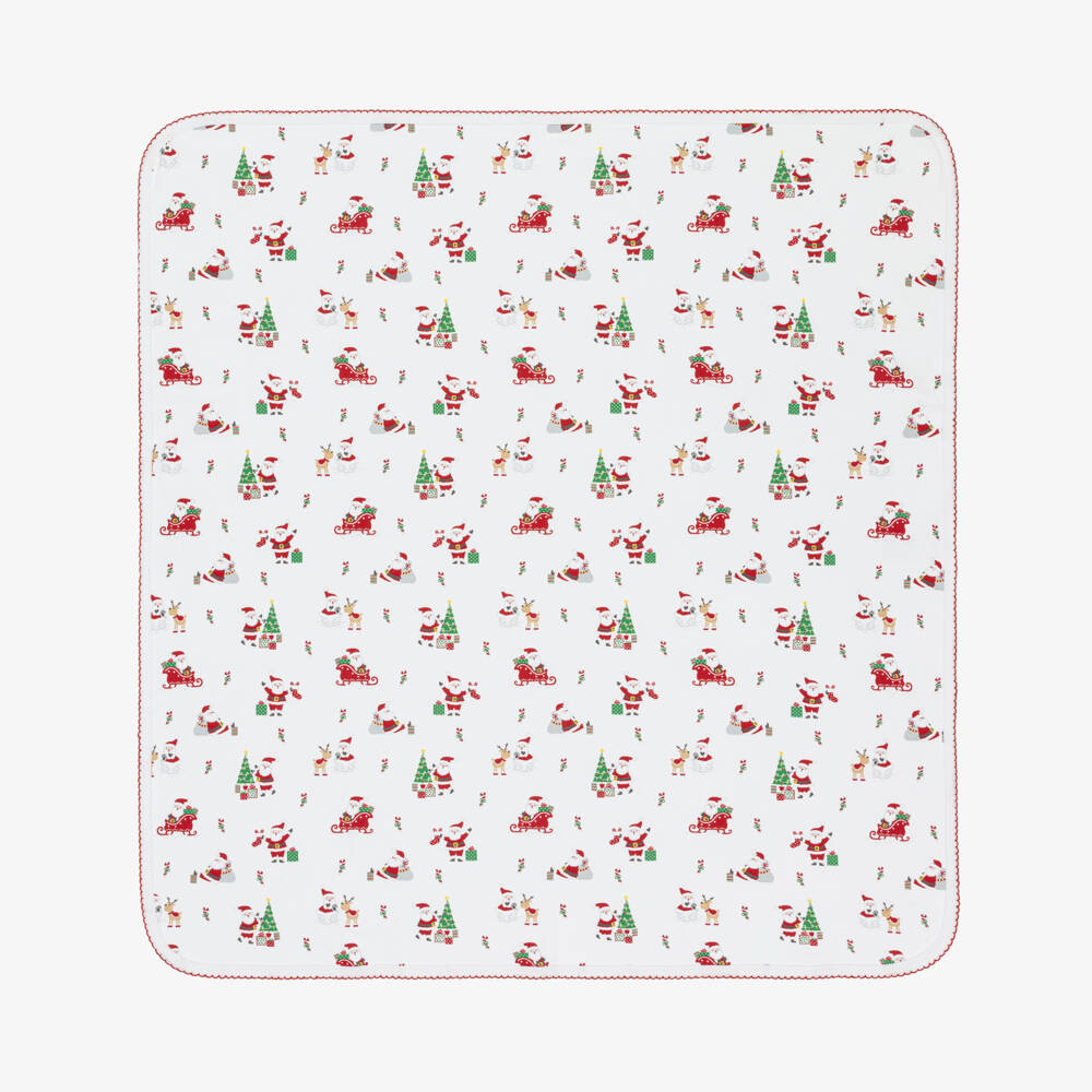 Kissy Kissy-White & Red Christmas Joy Blanket | Childrensalon Outlet