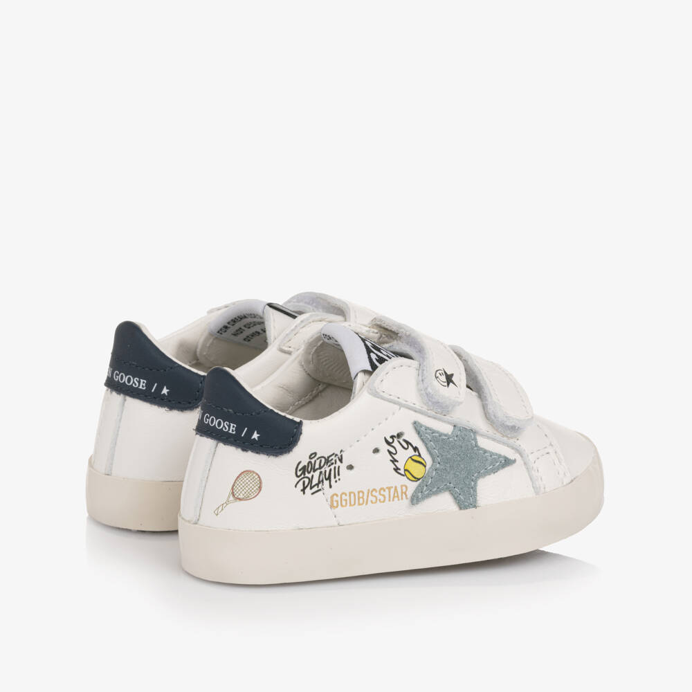 Golden Goose-White Star Print Leather Pre-Walker Trainers | Childrensalon Outlet