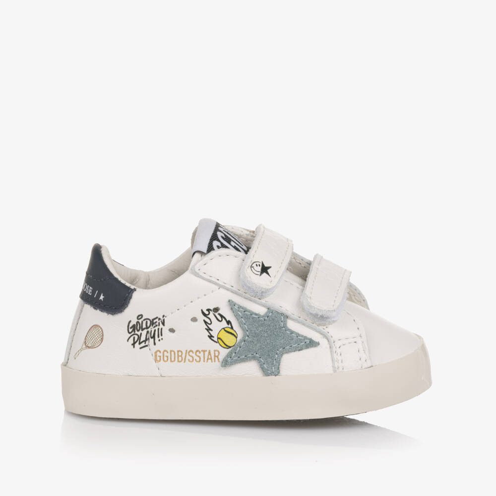 Golden Goose-White Star Print Leather Pre-Walker Trainers | Childrensalon Outlet