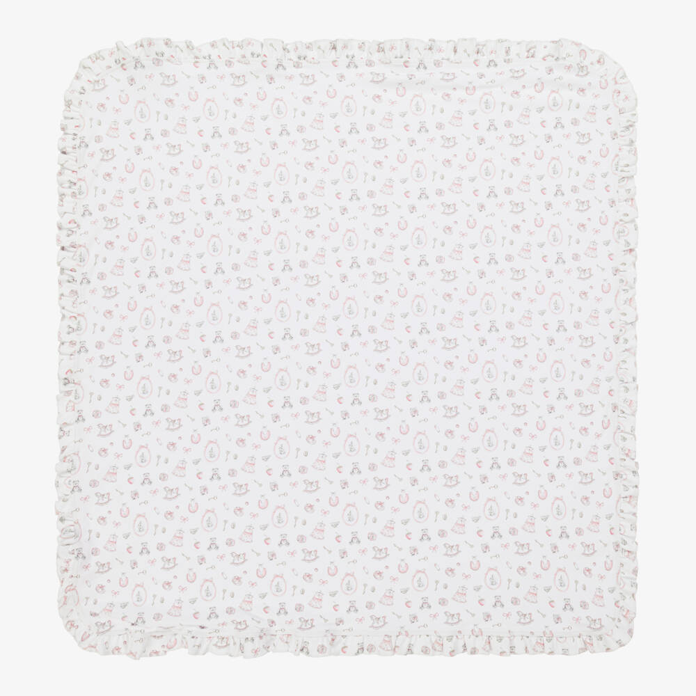 My Little Pie-White Supima Cotton Delicate Pink Blanket (80cm) | Childrensalon Outlet