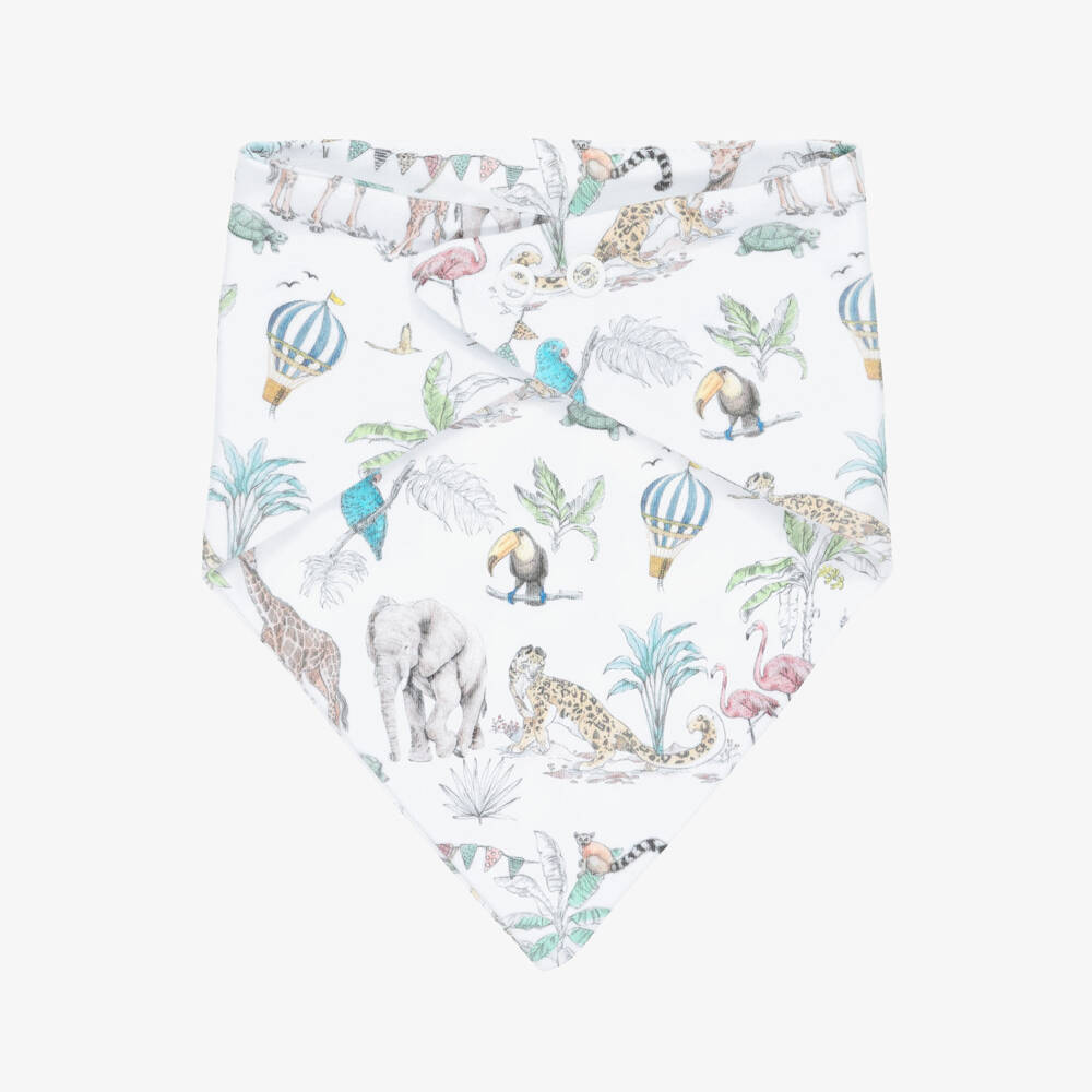 My Little Pie-White Supima Cotton Madagaskar Bandana Bib | Childrensalon Outlet