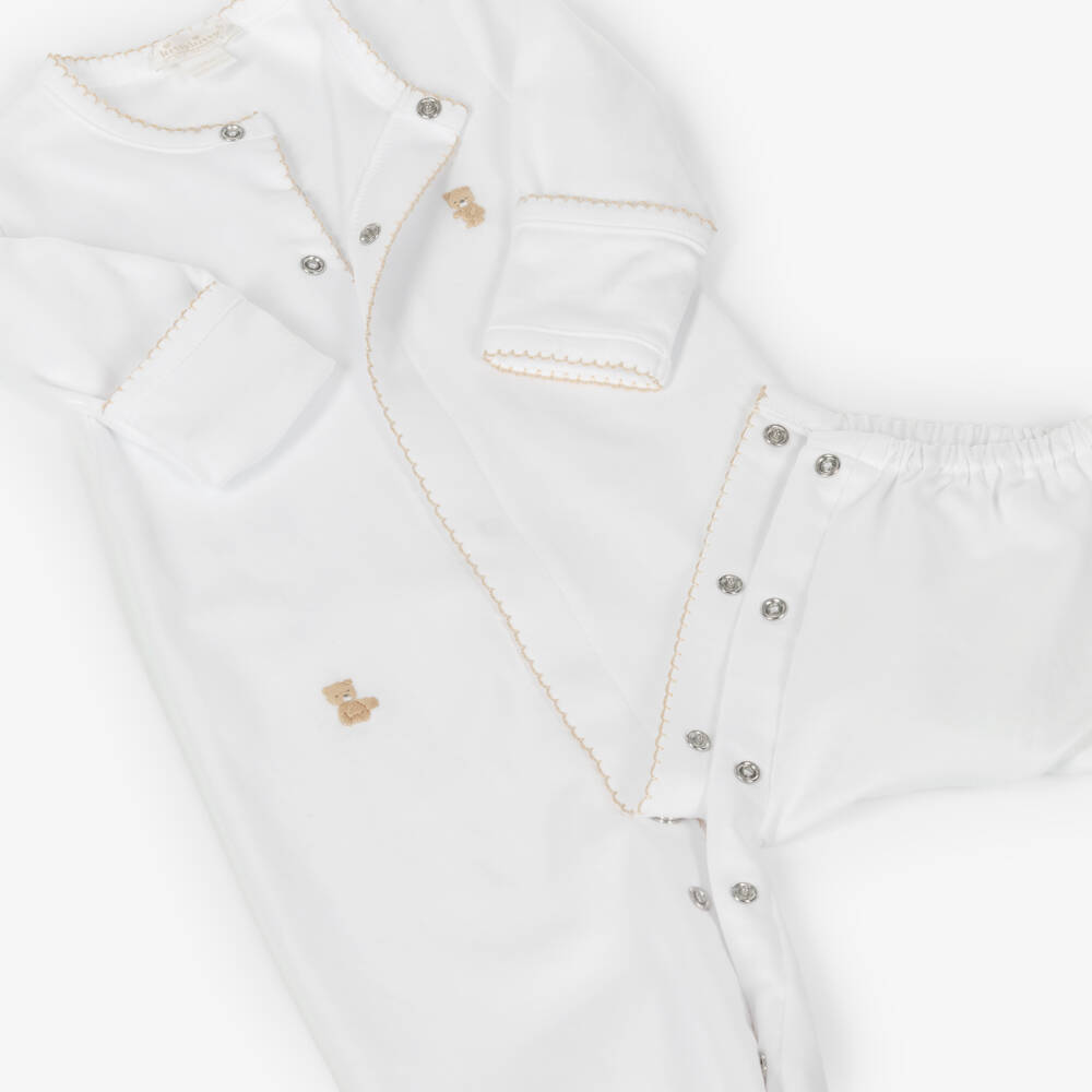 Kissy Kissy-White Teddy Bear Time Pima Cotton Converter Gown | Childrensalon Outlet