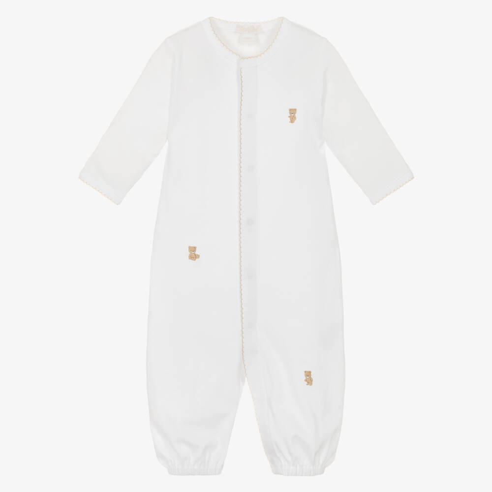 Kissy Kissy-White Teddy Bear Time Pima Cotton Converter Gown | Childrensalon Outlet