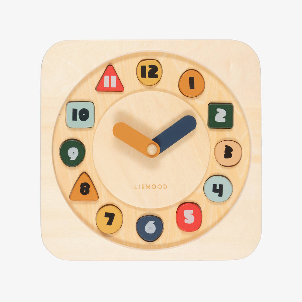 Liewood-Wooden Moods & Time Sorting Clock Activity Board (24cm) | Childrensalon Outlet