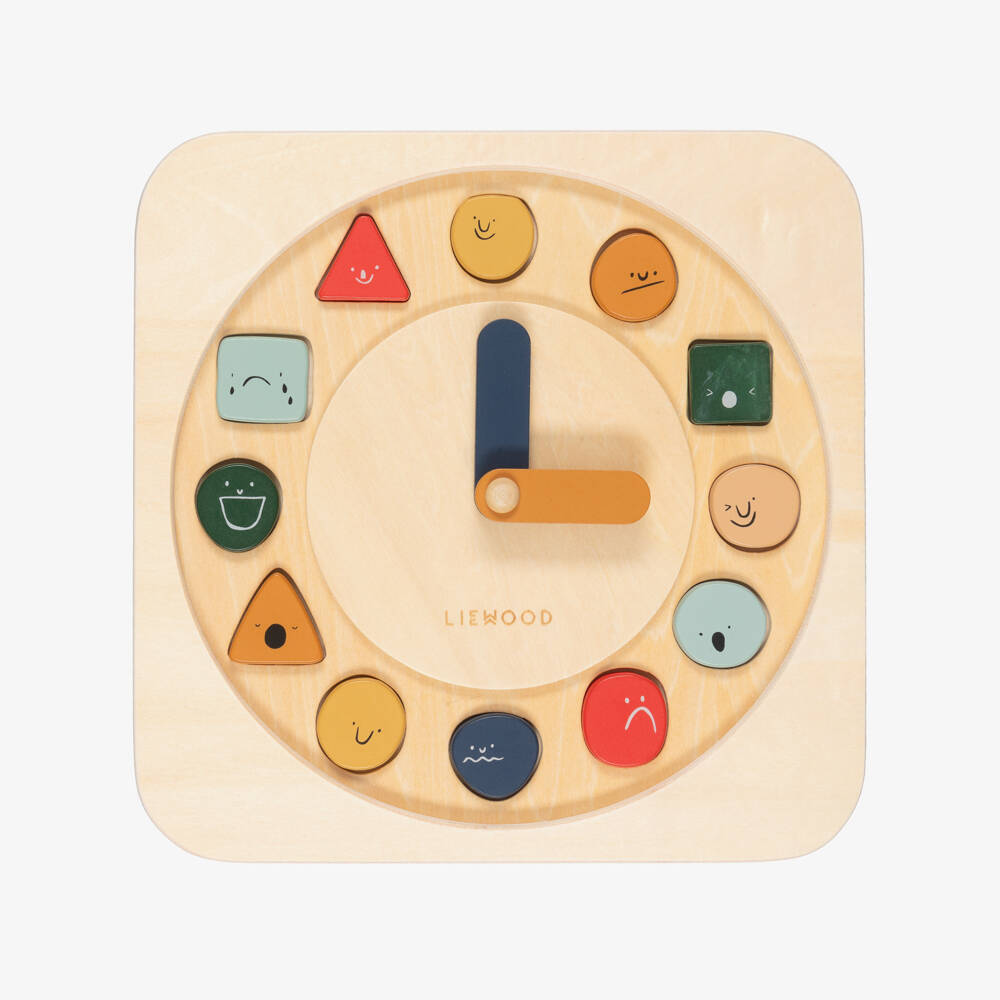 Liewood-Wooden Moods & Time Sorting Clock Activity Board (24cm) | Childrensalon Outlet