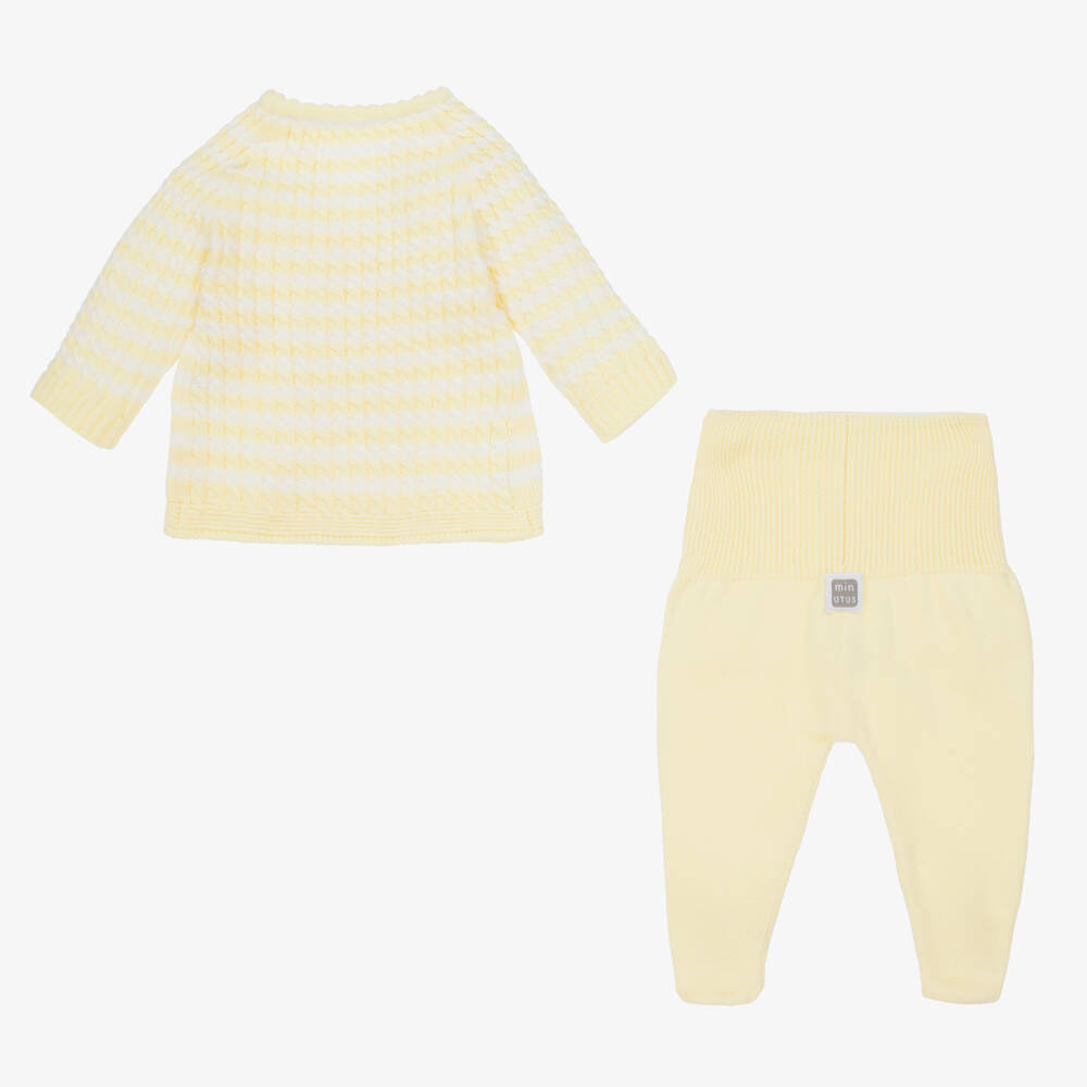 Minutus-Yellow Knit 2 Piece Babygrow | Childrensalon Outlet