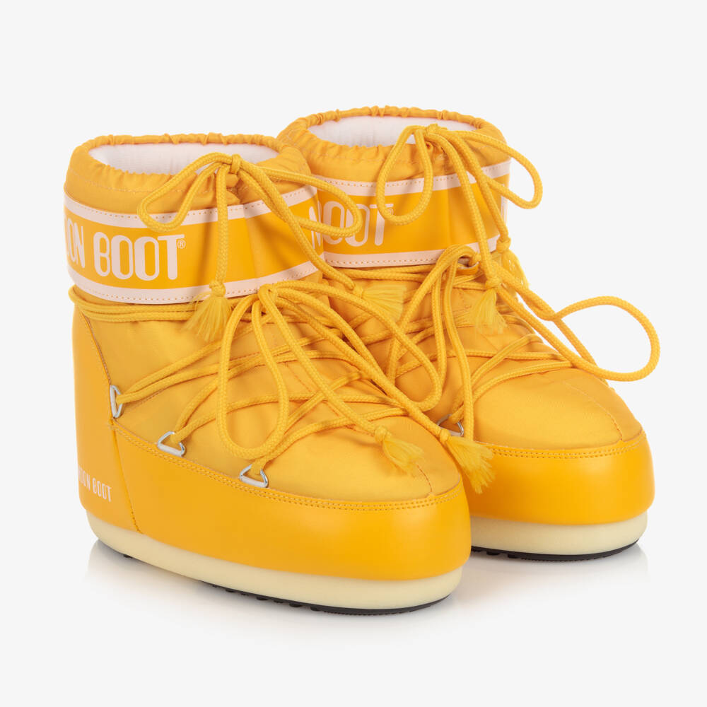 Moon Boot-Yellow Logo Short Snow Boots | Childrensalon Outlet