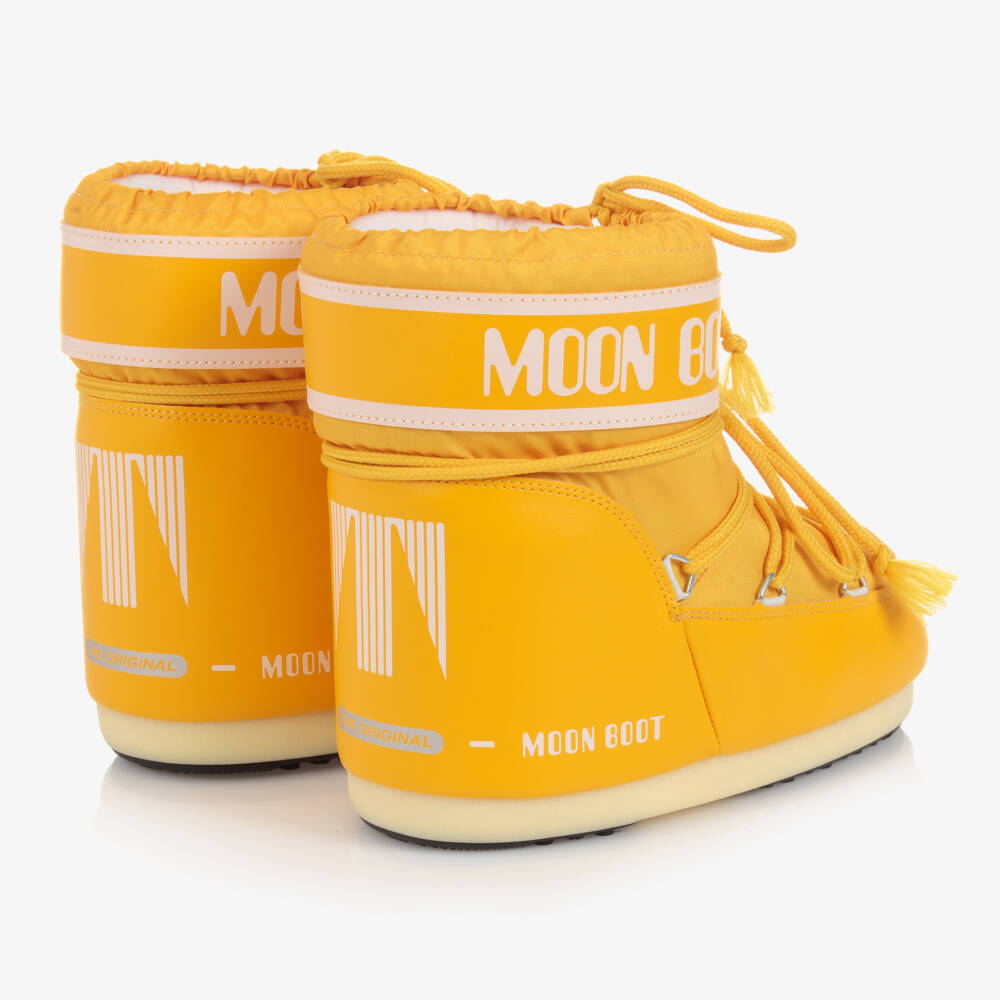 Moon Boot-Yellow Logo Short Snow Boots | Childrensalon Outlet
