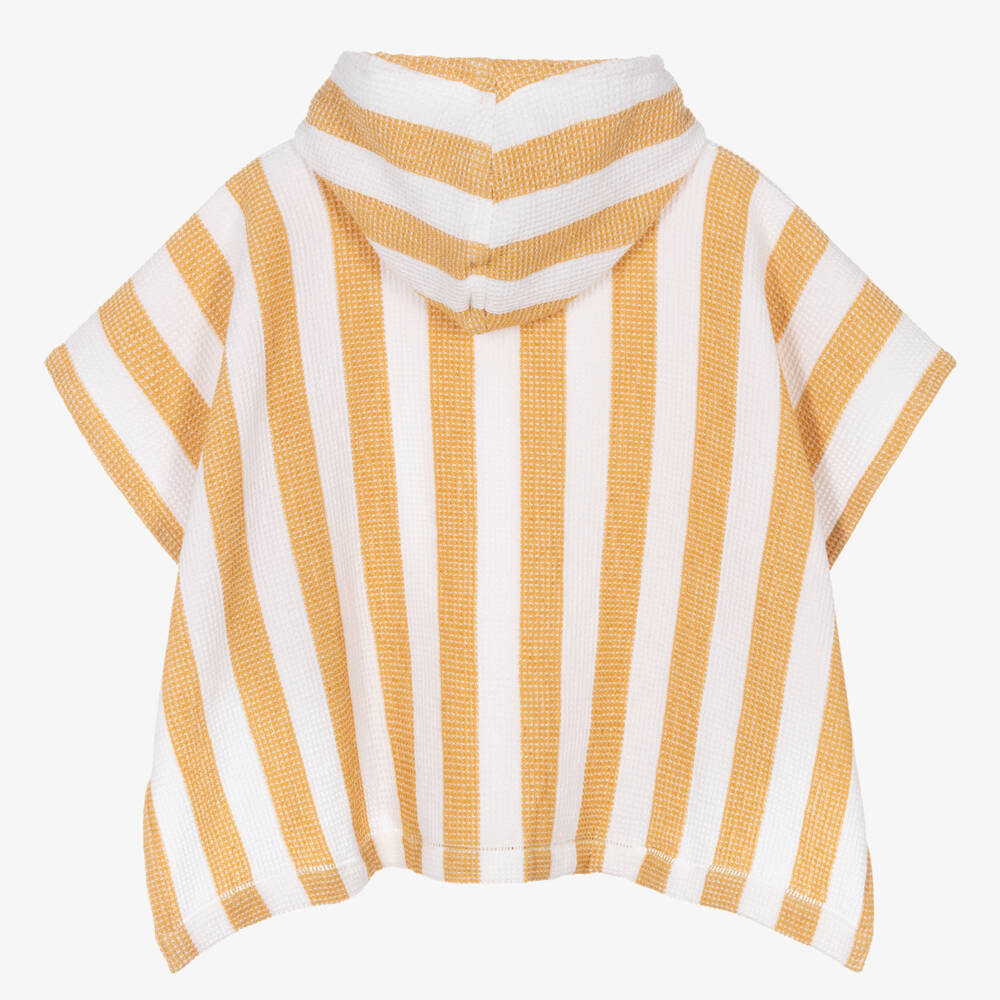 Liewood-Yellow Striped Cotton Poncho Towel | Childrensalon Outlet