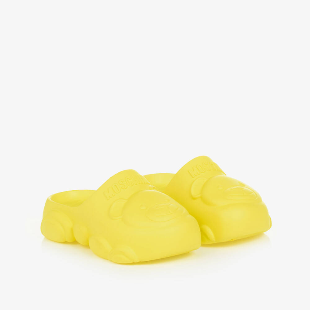 Moschino-Yellow Teddy Bear Clogs | Childrensalon Outlet