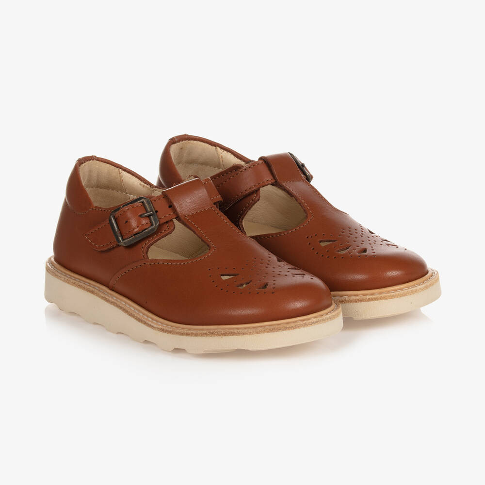 Young Soles - Girls Brown Leather Shoes | Childrensalon