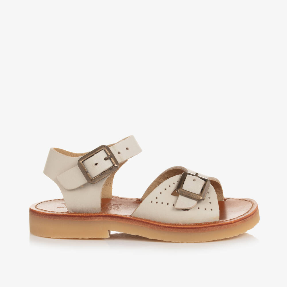 Young Soles-Girls Creamy Leather Strap Sandals | Childrensalon Outlet
