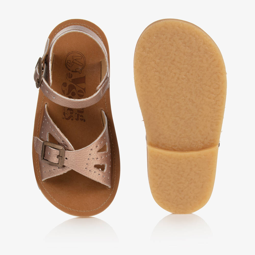 Young Soles-Золотистые сандалии из искусственной кожи | Childrensalon Outlet