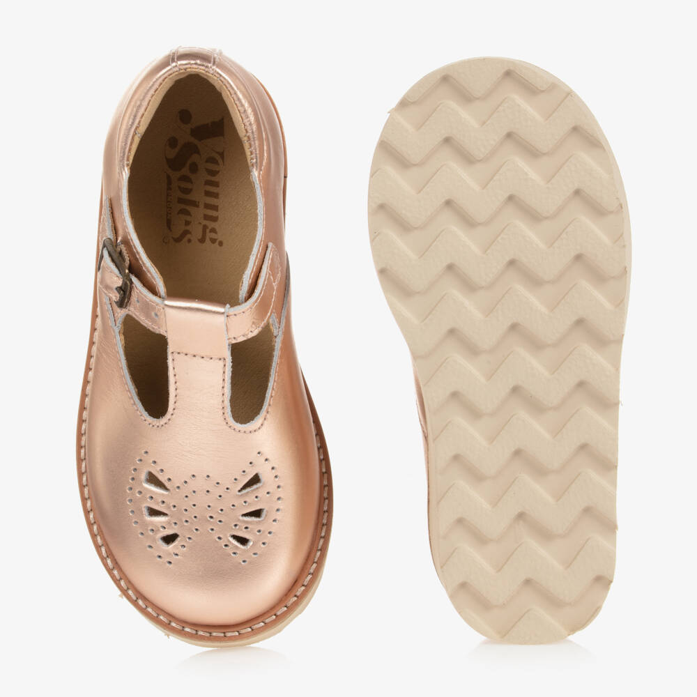 Young Soles-Золотисто-розовые кожаные туфли для девочек | Childrensalon Outlet