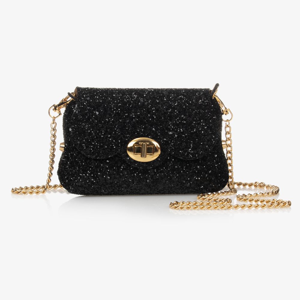 Zaccone Black Glitter Bag 14cm Childrensalon Outlet