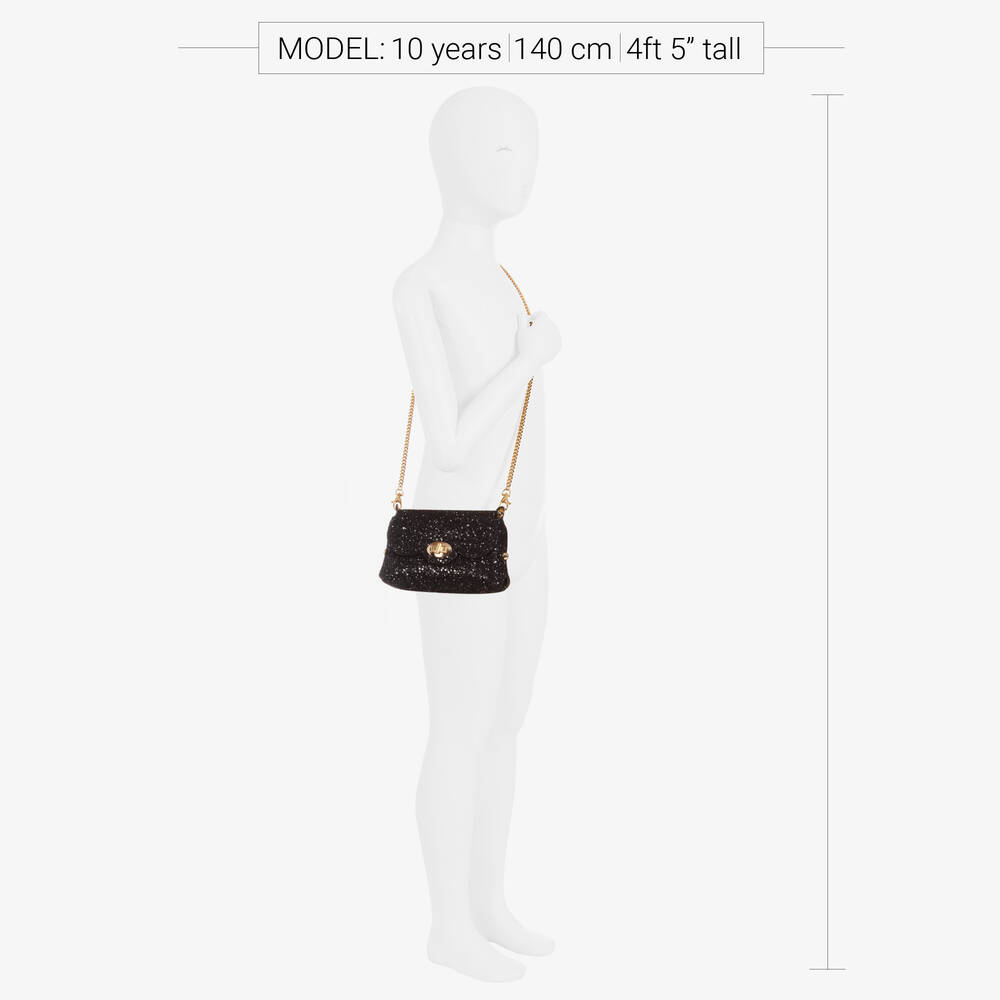 Zaccone - Black Glitter Bag (14cm) | Childrensalon Outlet