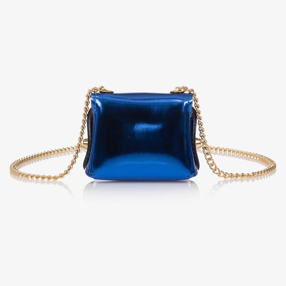 Zaccone-حقيبة جلد صناعي لون أزرق للبنات (8 سم) | Childrensalon Outlet