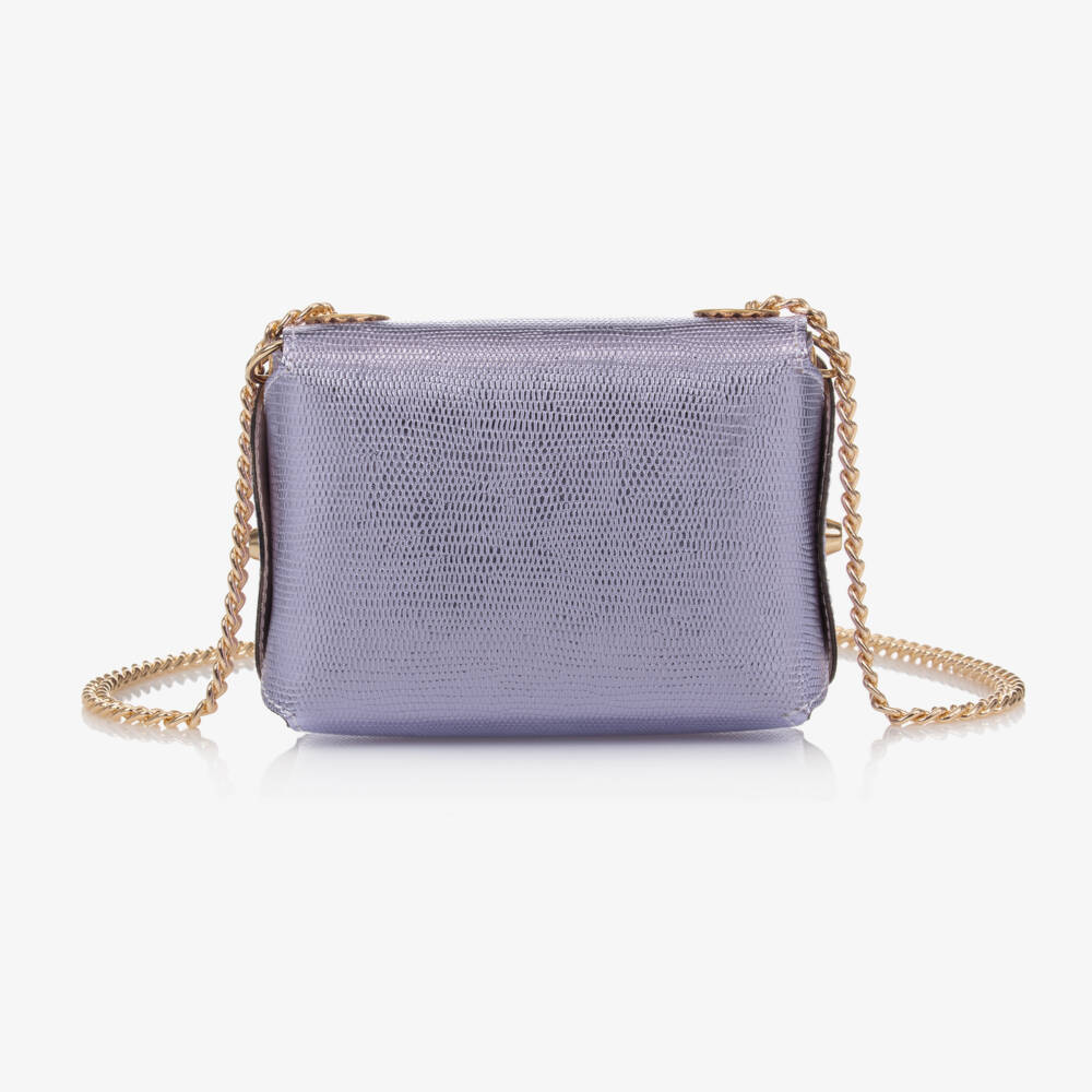 Zaccone-Girls Metallic Purple Shoulder Bag (14cm) | Childrensalon Outlet