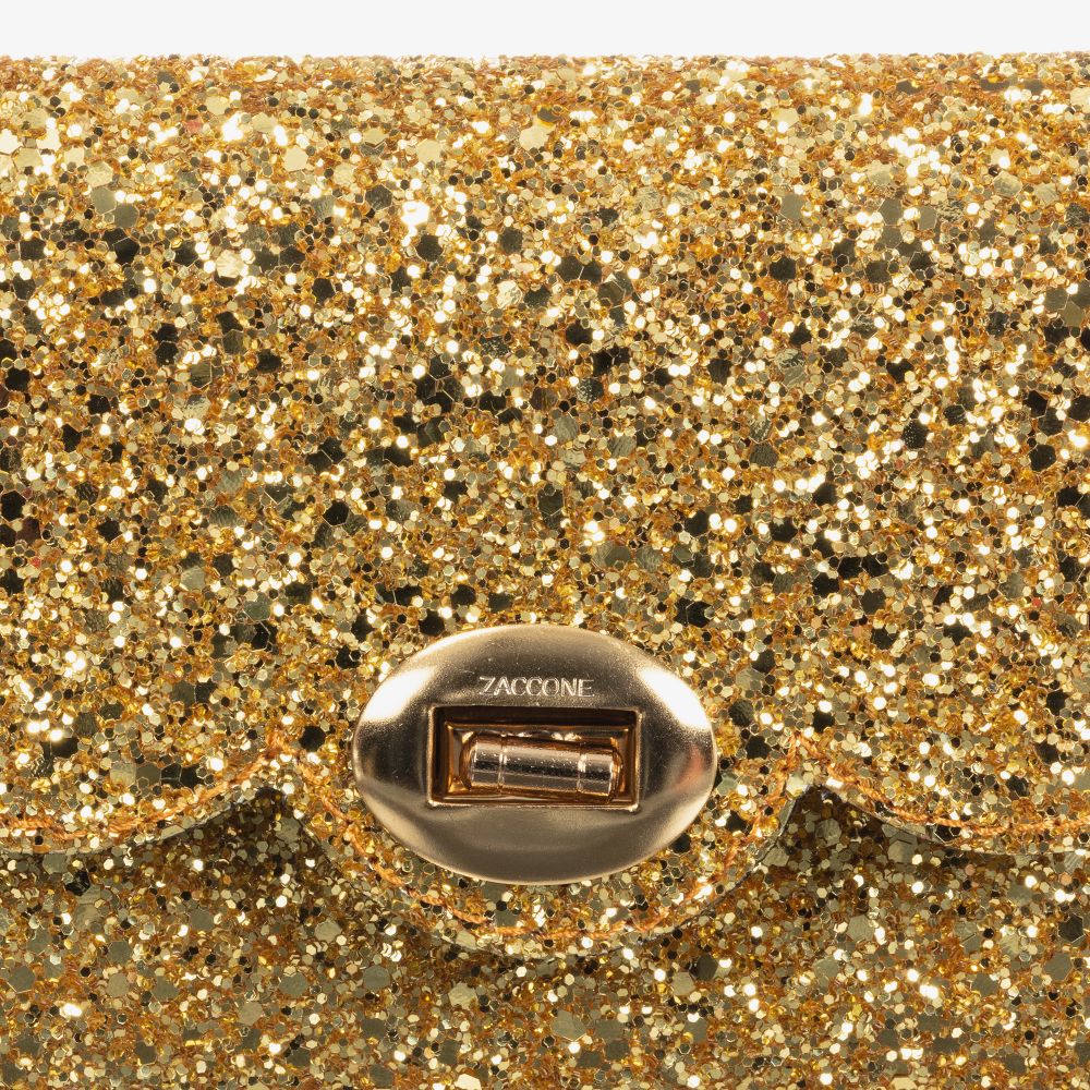 ZACCONE Girls Gold Glitter Bag 14cm