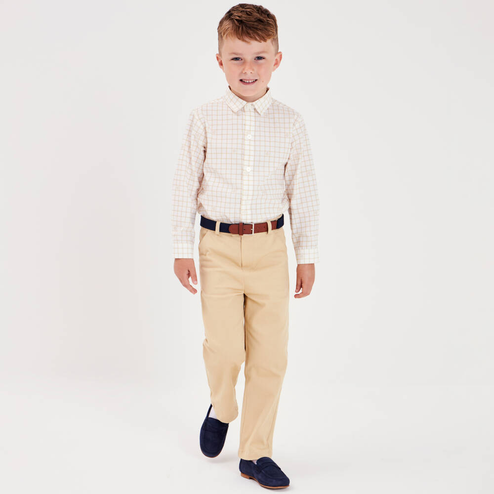 Zaccone-Navy Blue Cotton & Leather Belt | Childrensalon Outlet