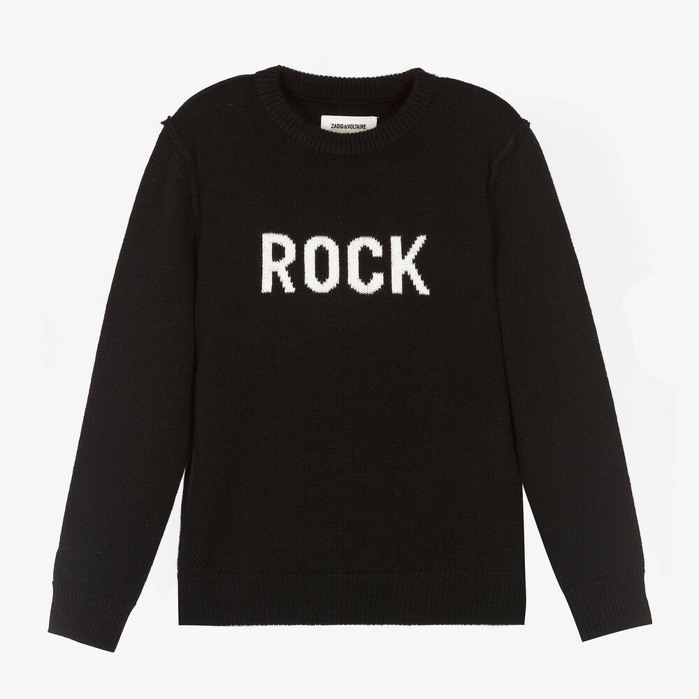 Zadig&Voltaire - Black Knitted Rock Sweater | Childrensalon