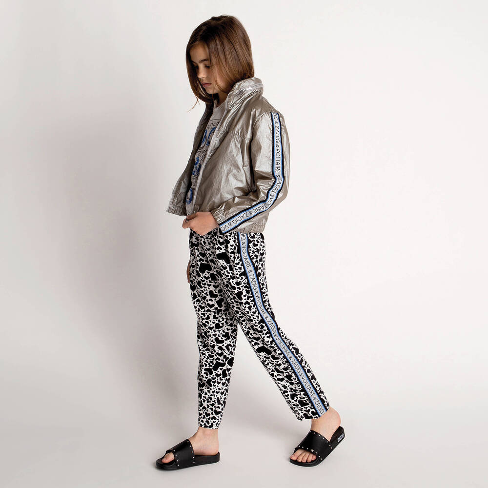 Zadig&Voltaire-بنطلون فيسكوز لون أسود و أبيض للبنات | Childrensalon Outlet