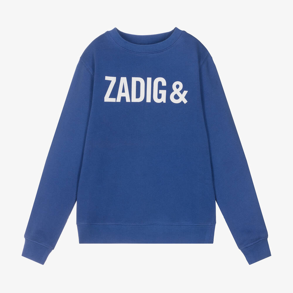 Zadig&Voltaire-Blue Graphic Cotton Sweatshirt | Childrensalon Outlet