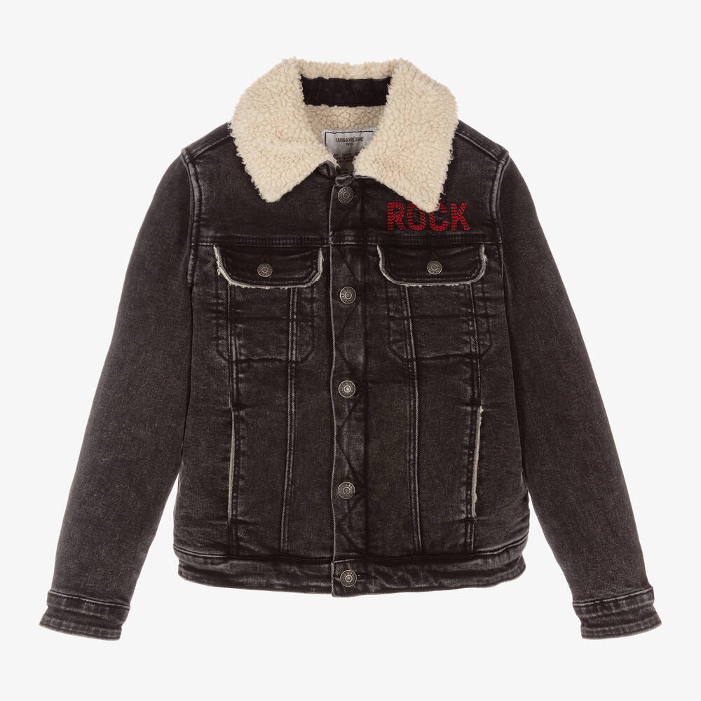 Zadig&Voltaire-Boys Black Denim Jacket | Childrensalon Outlet
