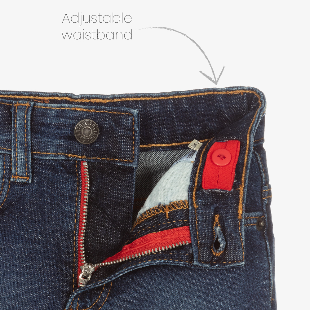 Zadig&Voltaire-شورت قطن دنيم لون أزرق داكن للأولاد | Childrensalon Outlet