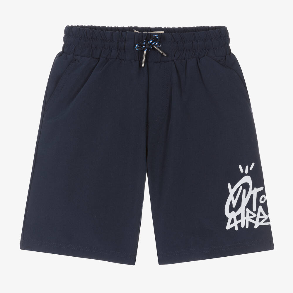 Zadig&Voltaire-Boys Blue Logo Swim Shorts | Childrensalon Outlet