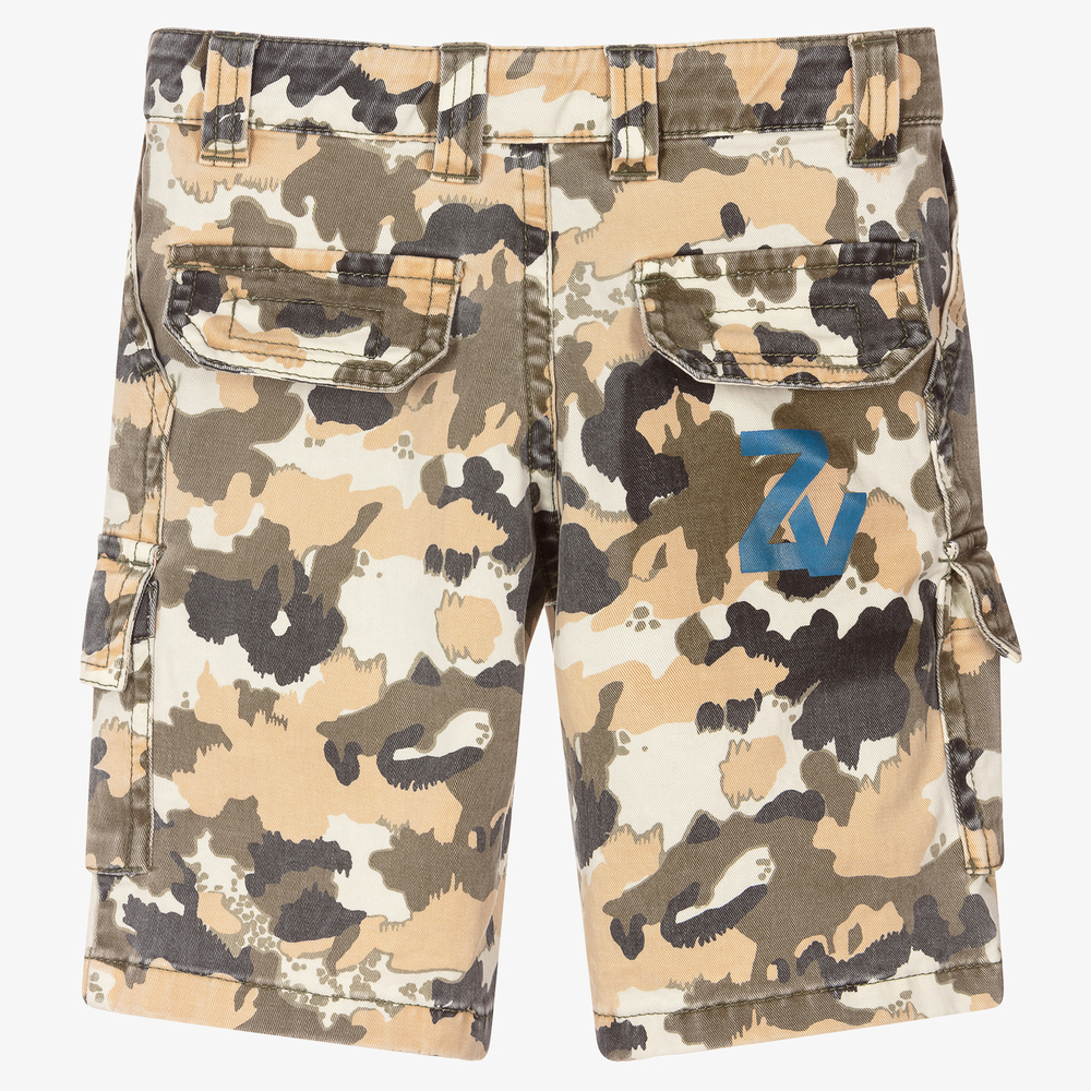 Zadig&Voltaire-شورت قطن تويل لون أخضر للأولاد | Childrensalon Outlet