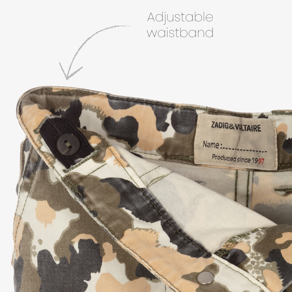 Zadig&Voltaire-شورت قطن تويل لون أخضر للأولاد | Childrensalon Outlet