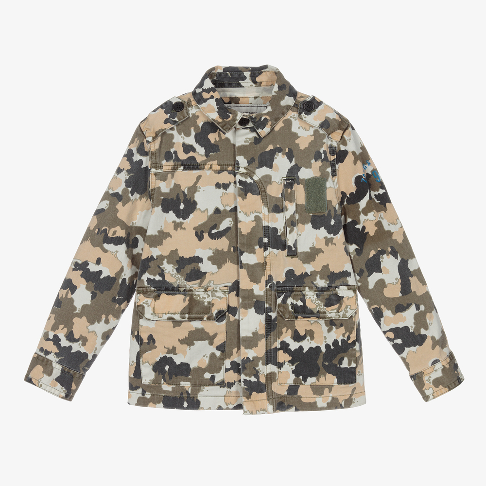 Zadig&Voltaire - Boys Green Camouflage Jacket | Childrensalon