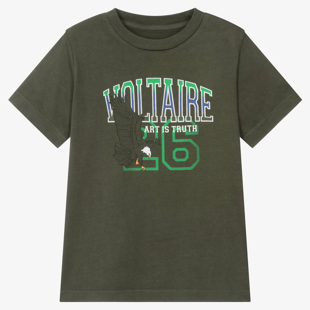 Zadig&Voltaire - Boys Green Cotton T-Shirt | Childrensalon