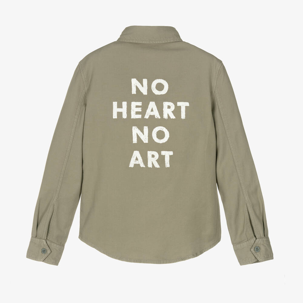 Zadig&Voltaire-Boys Green Cotton Utility Shirt | Childrensalon Outlet