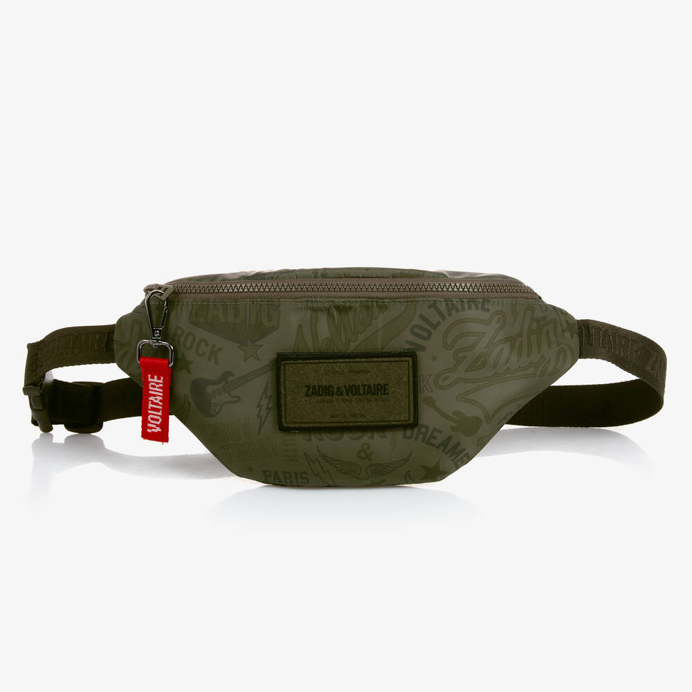 Zadig&Voltaire - Boys Green Velcro Badge Belt Bag (33cm) | Childrensalon
