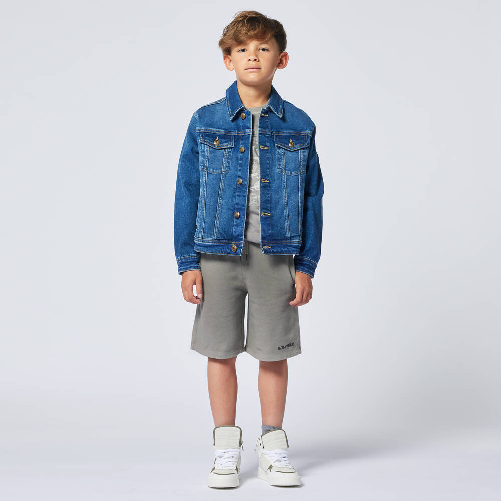 Zadig&Voltaire-Серые хлопковые вязаные шорты для мальчиков | Childrensalon Outlet