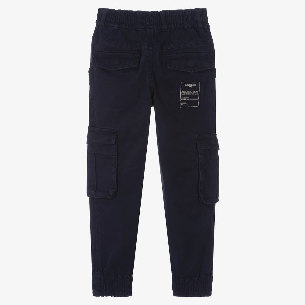 Boys navy blue cargo pants best sale