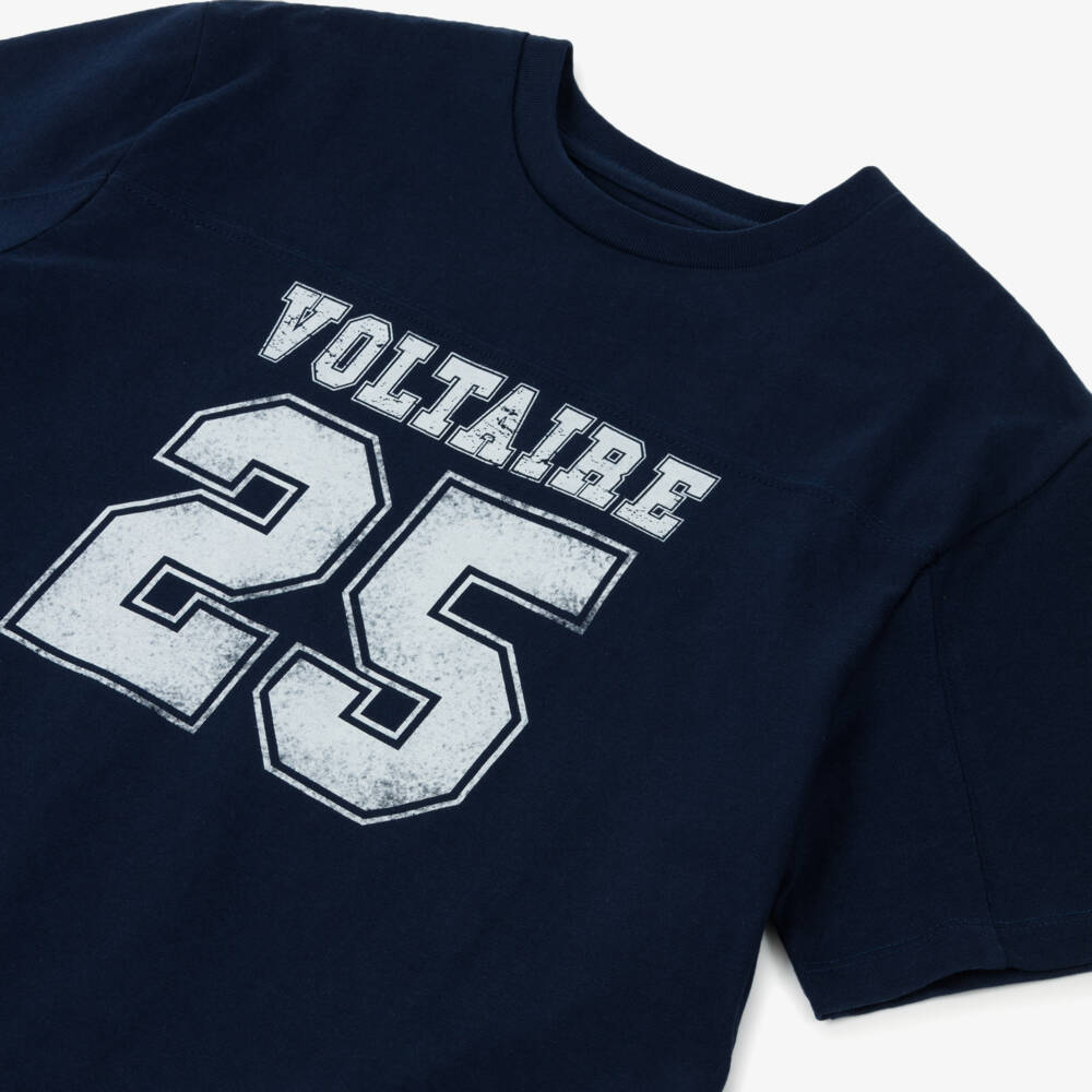 Zadig&Voltaire-Boys Navy Cotton Varsity Tee | Childrensalon Outlet