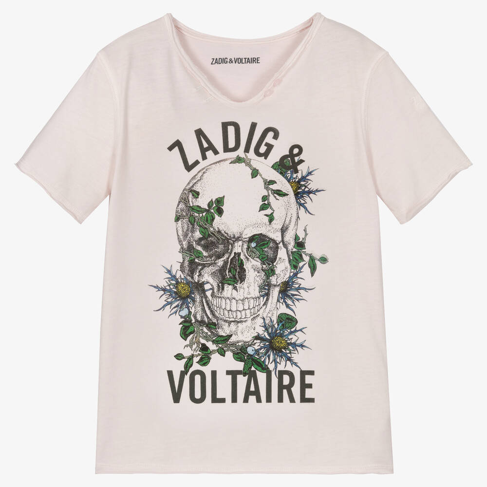 Zadig&Voltaire - T-shirt rose en coton garçon | Childrensalon
