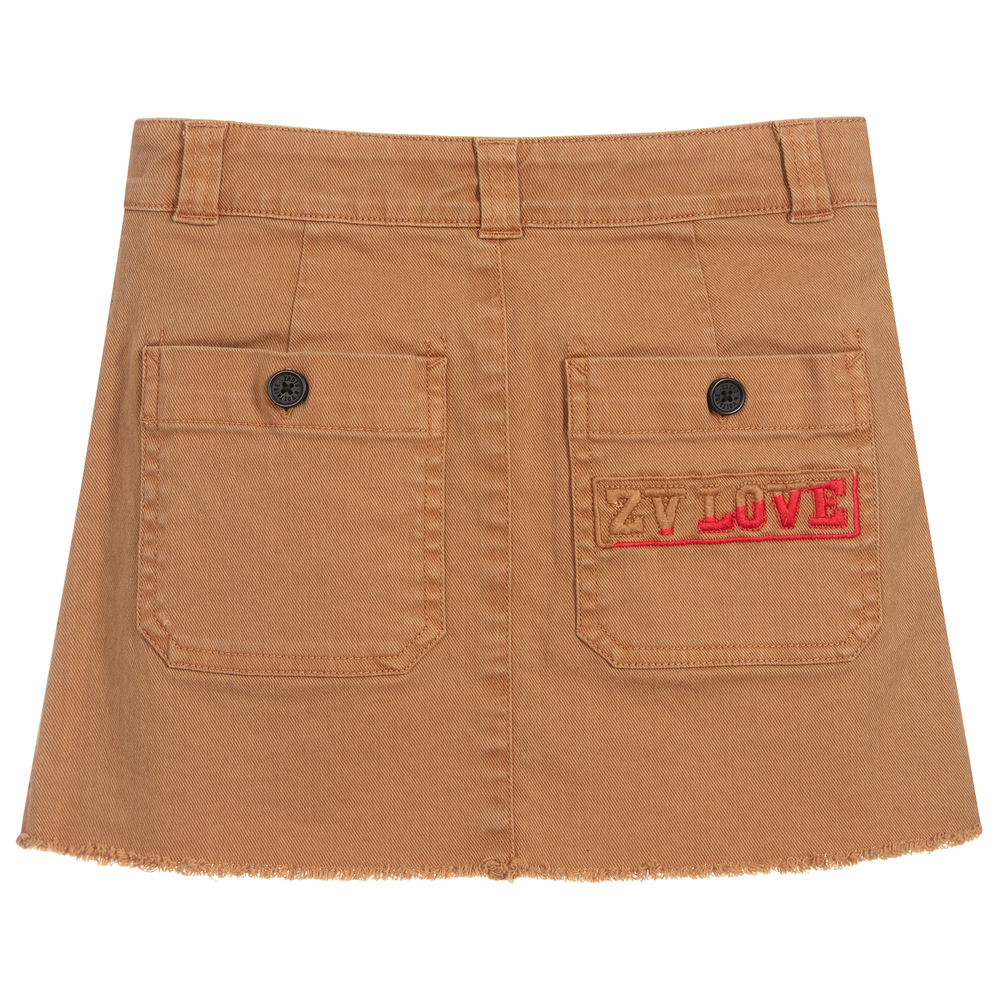 Zadig&Voltaire-Brown Cotton Skirt | Childrensalon Outlet