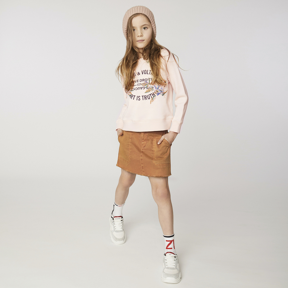 Zadig&Voltaire-Brown Cotton Skirt | Childrensalon Outlet