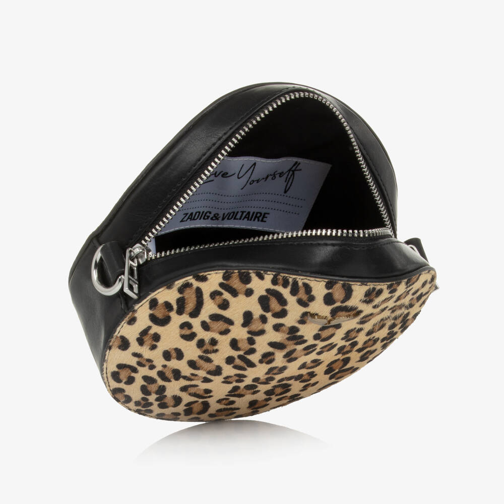 Zadig&Voltaire-Girls Beige & Black Leopard Print Leather Bag (15cm) | Childrensalon Outlet
