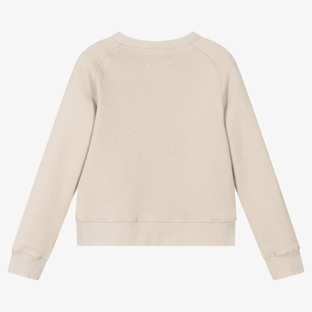 Zadig&Voltaire-Girls Beige Logo Sweatshirt  | Childrensalon Outlet