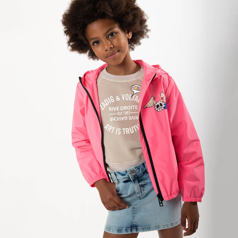 Zadig&Voltaire-Girls Beige Logo Sweatshirt  | Childrensalon Outlet