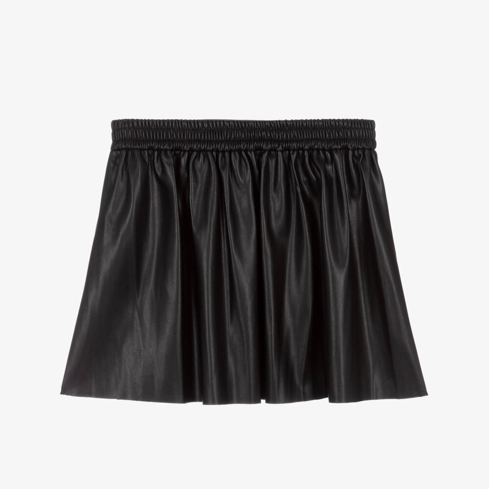 Zadig&Voltaire-Girls Black Faux Leather Embroidered Wings Skirt | Childrensalon Outlet